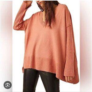 FREE PEOPLE | Orion A-Line Tunic Sweater almond Brown Sz S